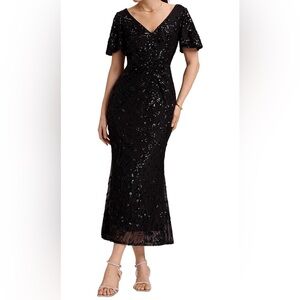 Black Sequin Gown